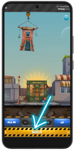 Tower Rush casino game start of the game